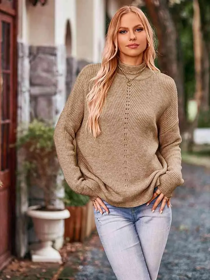 Cozy Chic Mock Neck Pullover Sweater