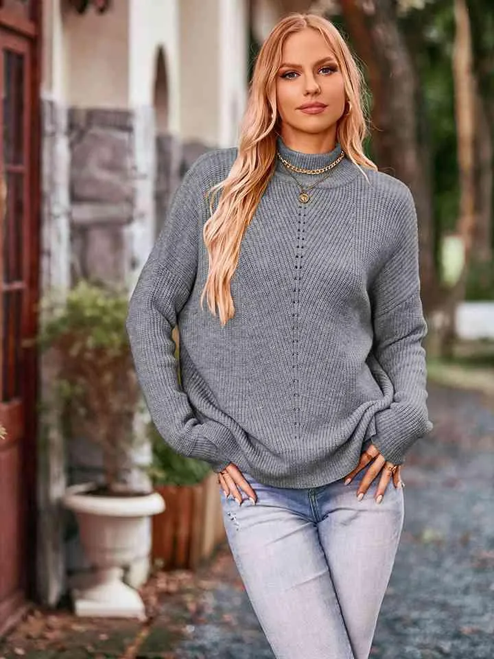 Cozy Chic Mock Neck Pullover Sweater