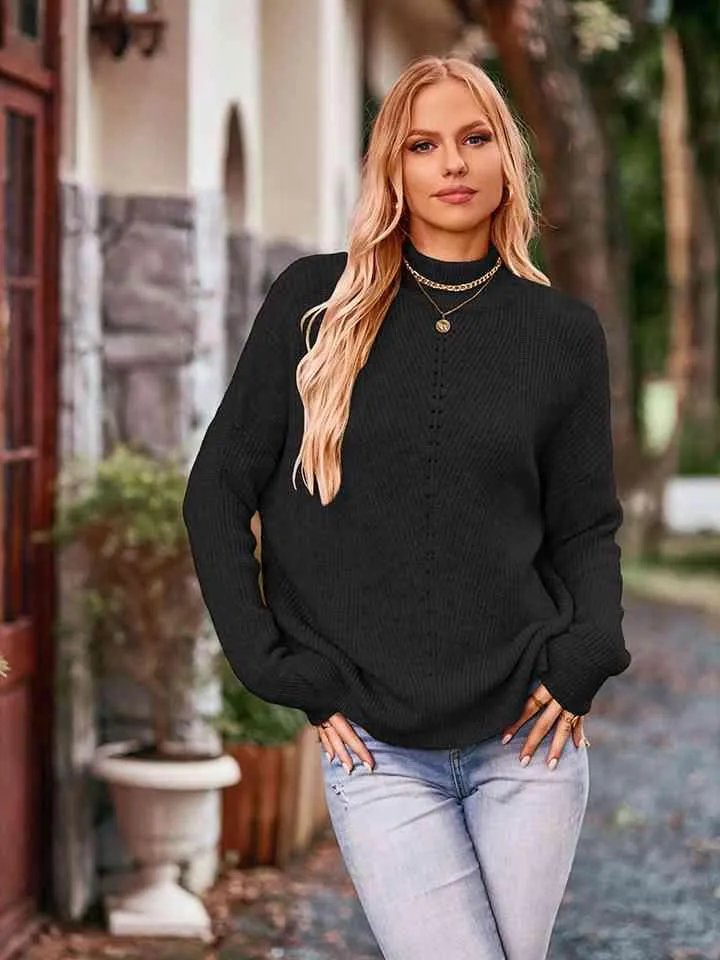 Cozy Chic Mock Neck Pullover Sweater