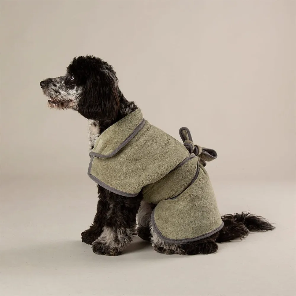 Expedition Deluxe Noodle & Microfibre Dog Drying Coat - Khaki Green