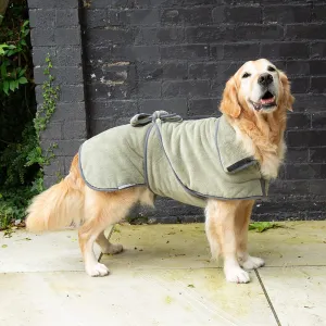 Expedition Deluxe Noodle & Microfibre Dog Drying Coat - Khaki Green