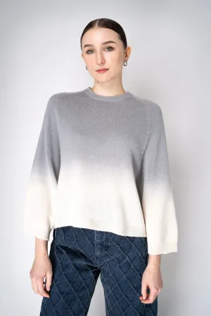 Fabiana Filippi Cashmere Blend Cropped Knit Pullover in Grey Gradient Design