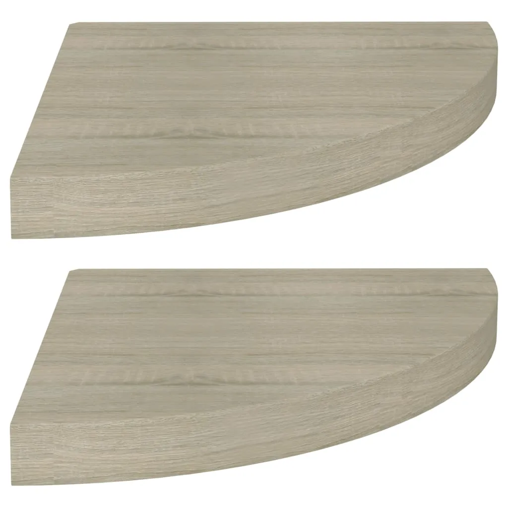 Floating Corner Shelves 2 pcs Oak 35x35x3.8 cm MDF