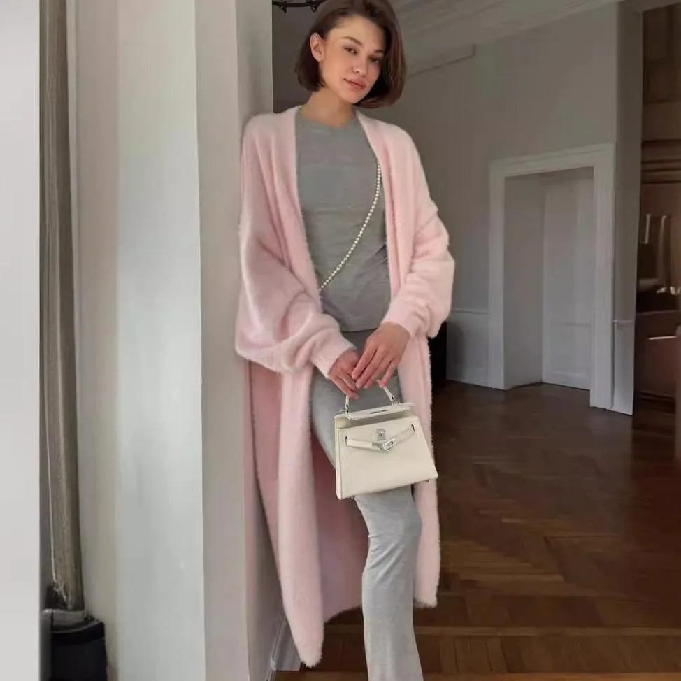 Fuzzy Long Sleeves Robe Cardigan