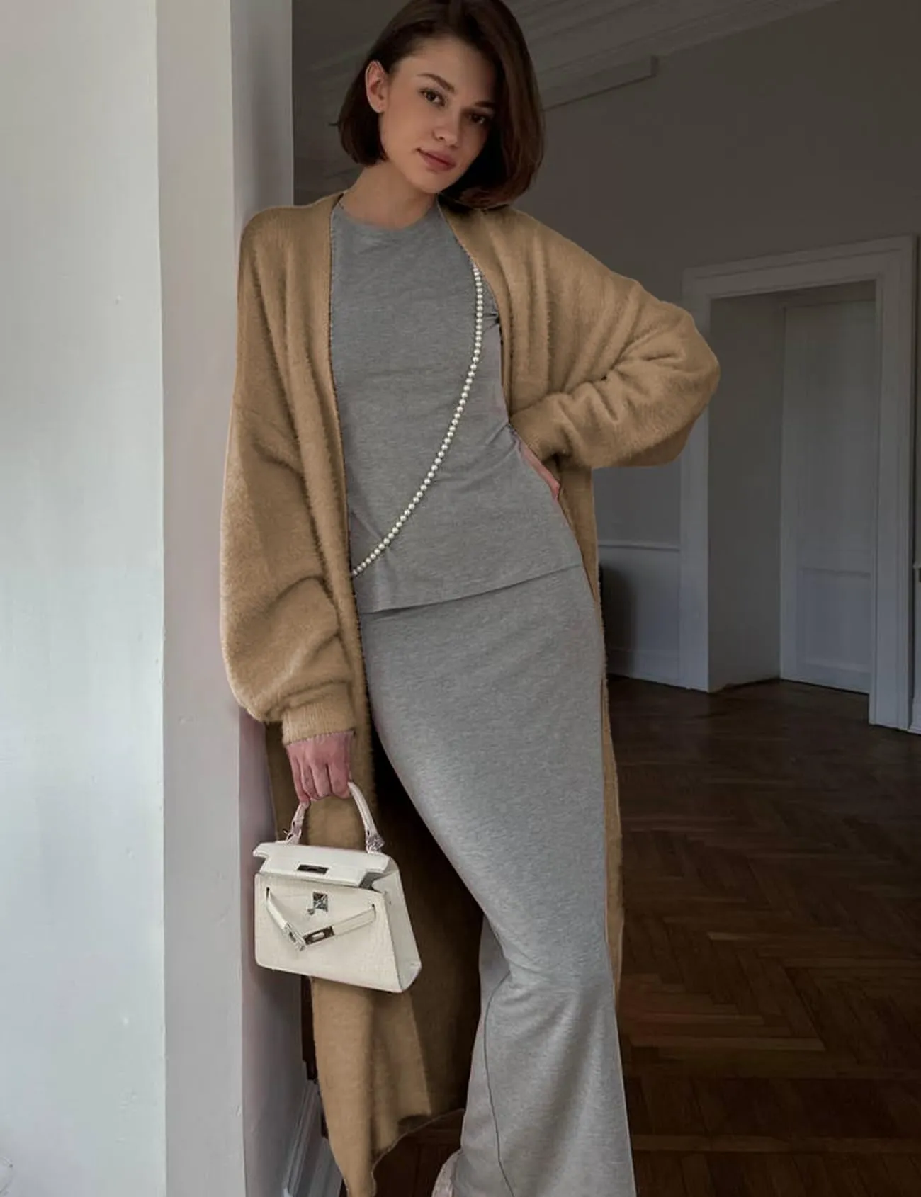 Fuzzy Long Sleeves Robe Cardigan