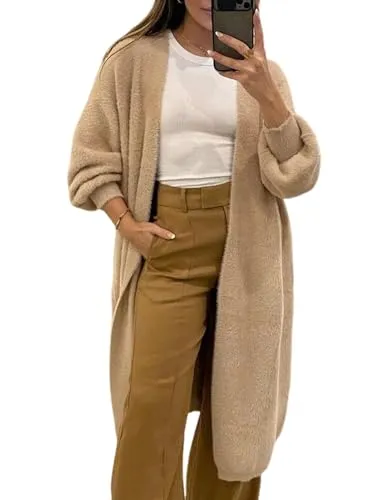 Fuzzy Long Sleeves Robe Cardigan