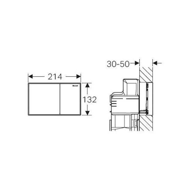 Geberit Sigma 60 Glass Dual Flush Plate Black