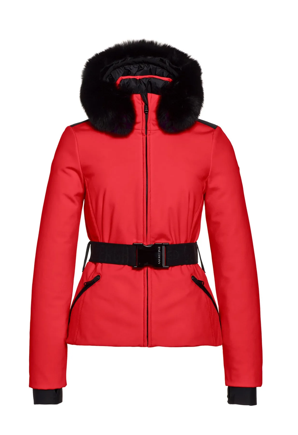 Goldbergh Hida Red Ski Jacket with Fox Fur Trimmed Hood