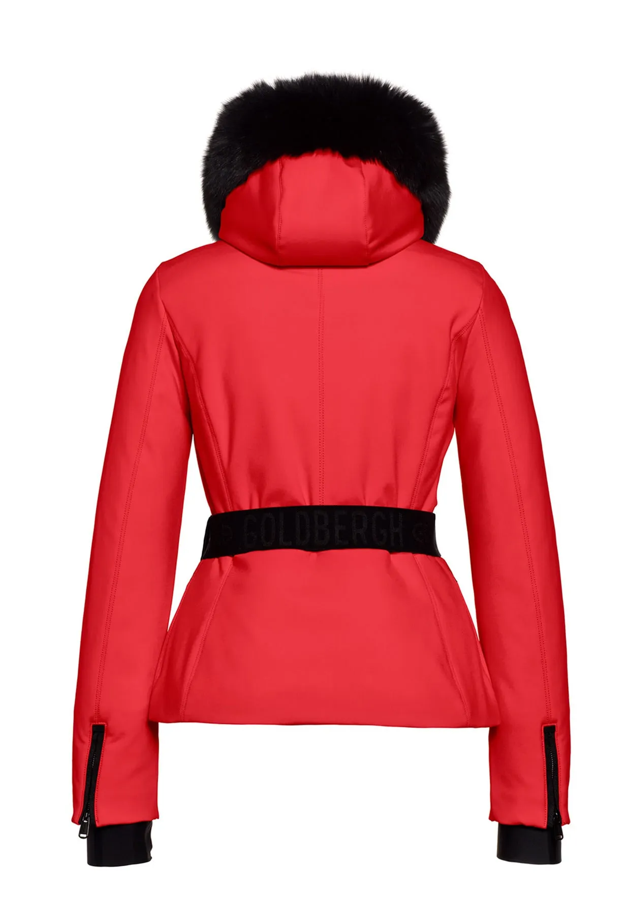 Goldbergh Hida Red Ski Jacket with Fox Fur Trimmed Hood