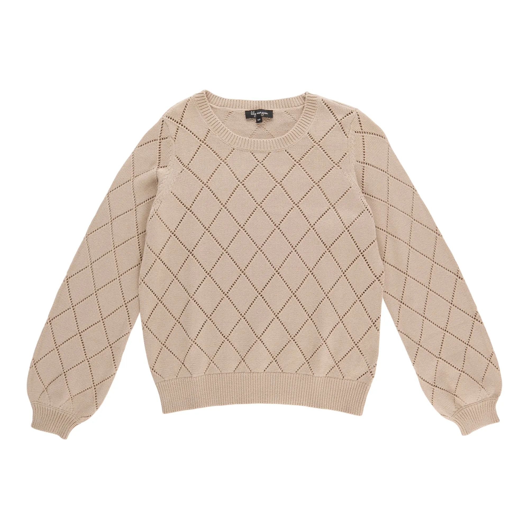 lily morgan Women's Diamond Pointelle Sweater