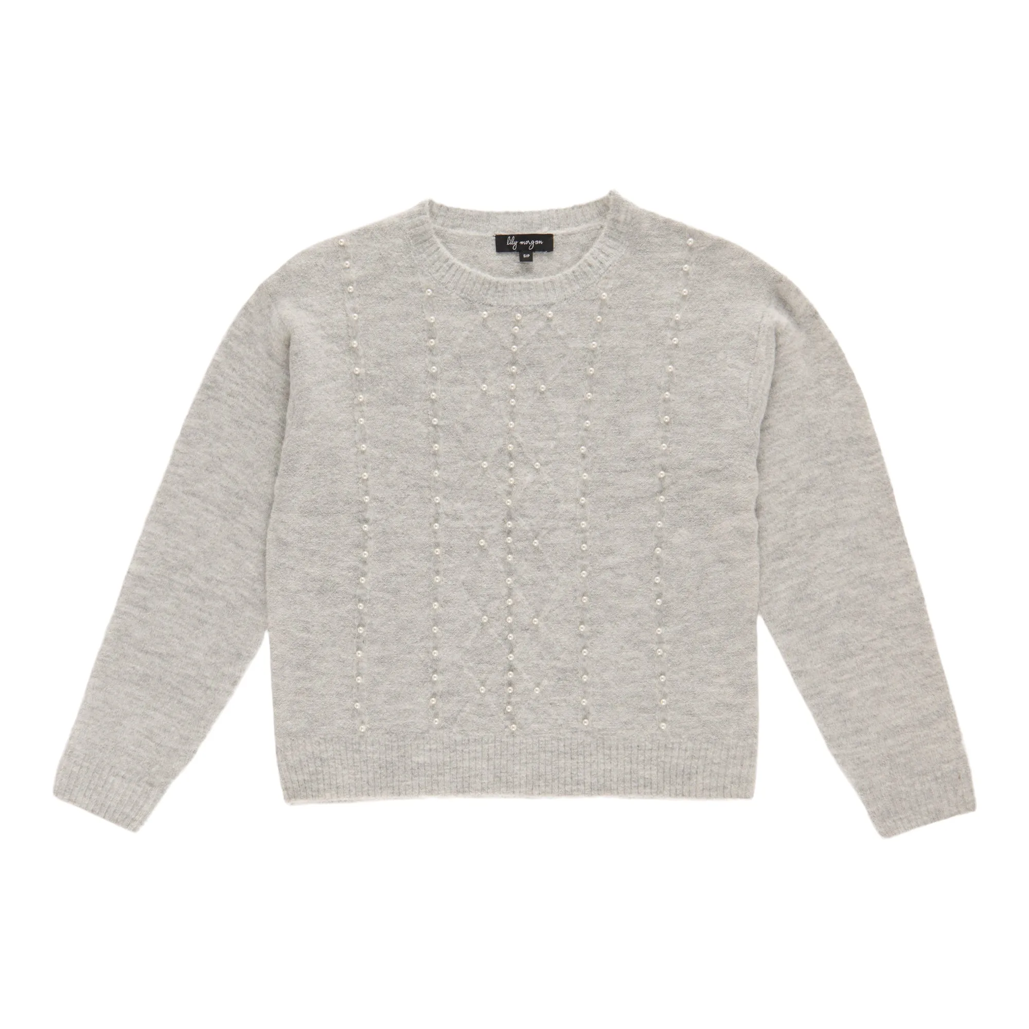 lily morgan Women's Pearl Cable Front Pullover