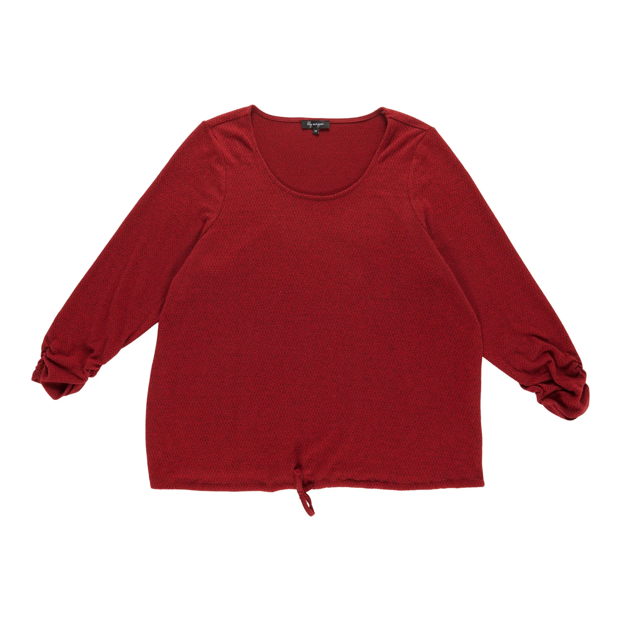 lily morgan Women's Plus Knit Top with Tied Front