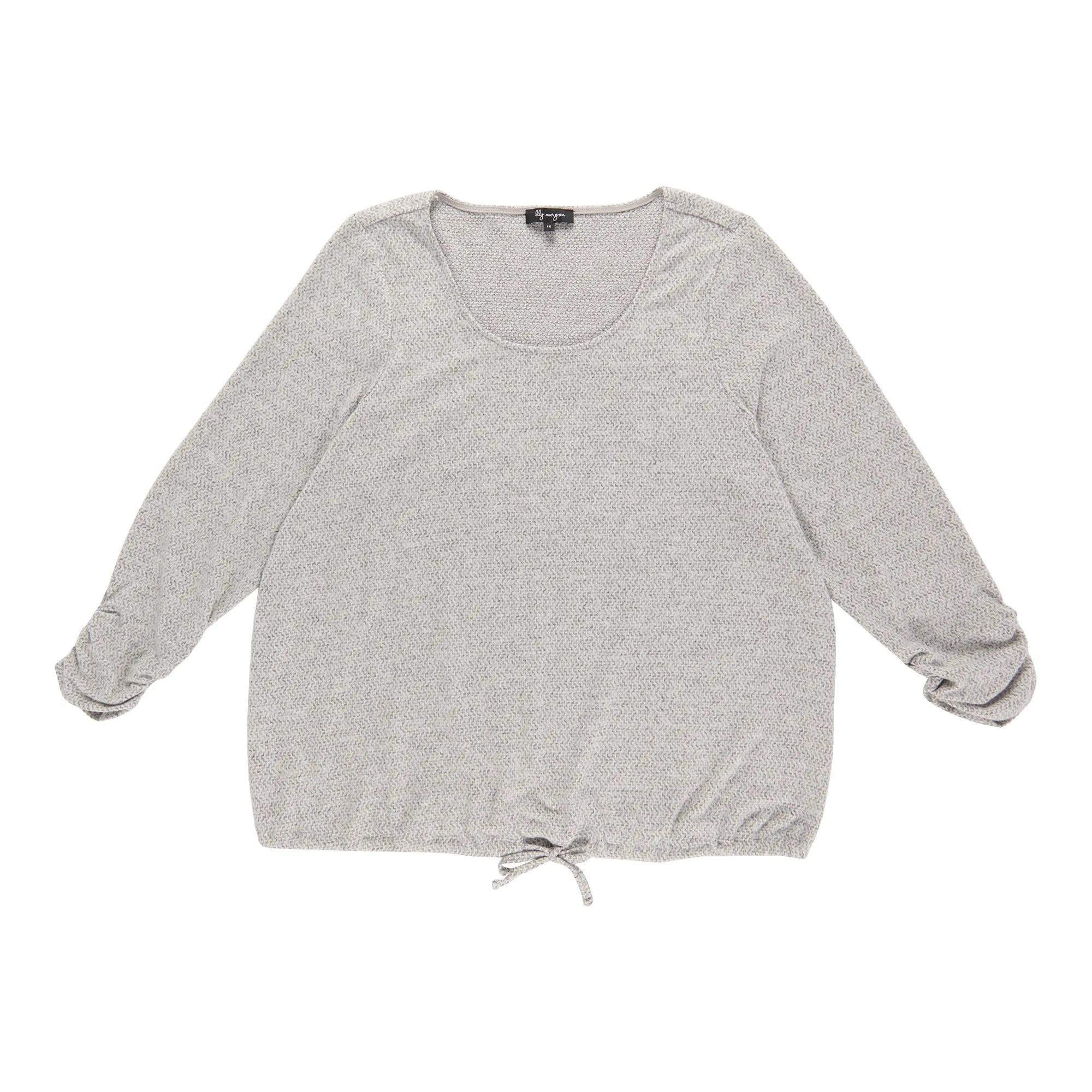 lily morgan Women's Plus Knit Top with Tied Front