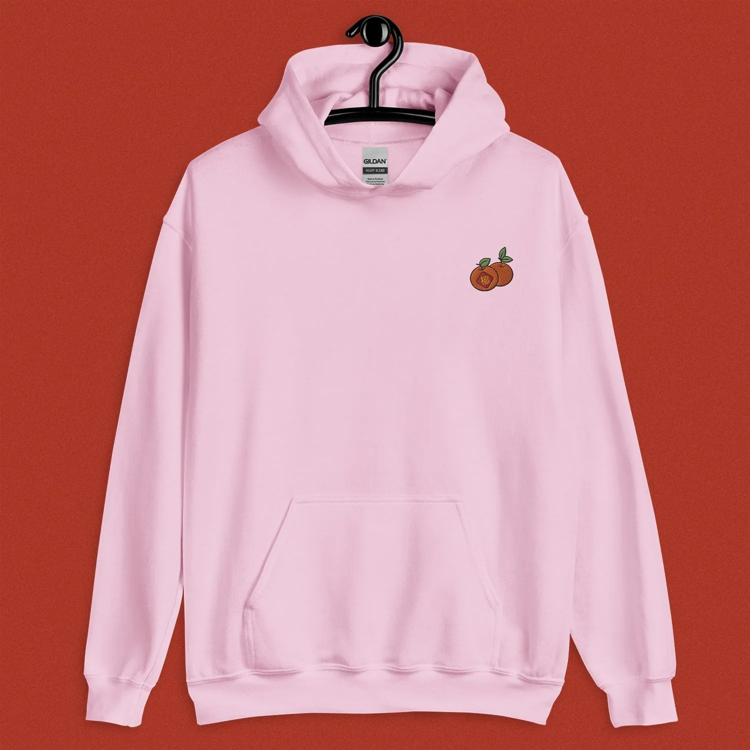 Mandarin Orange Embroidered Hoodie