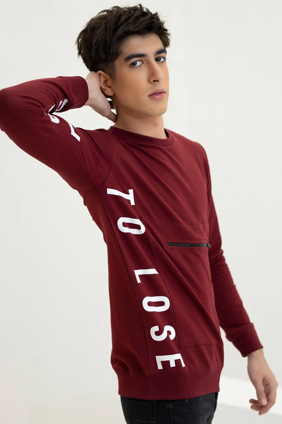 Maroon Graphic Sweatshirt - W21 - MSW024R