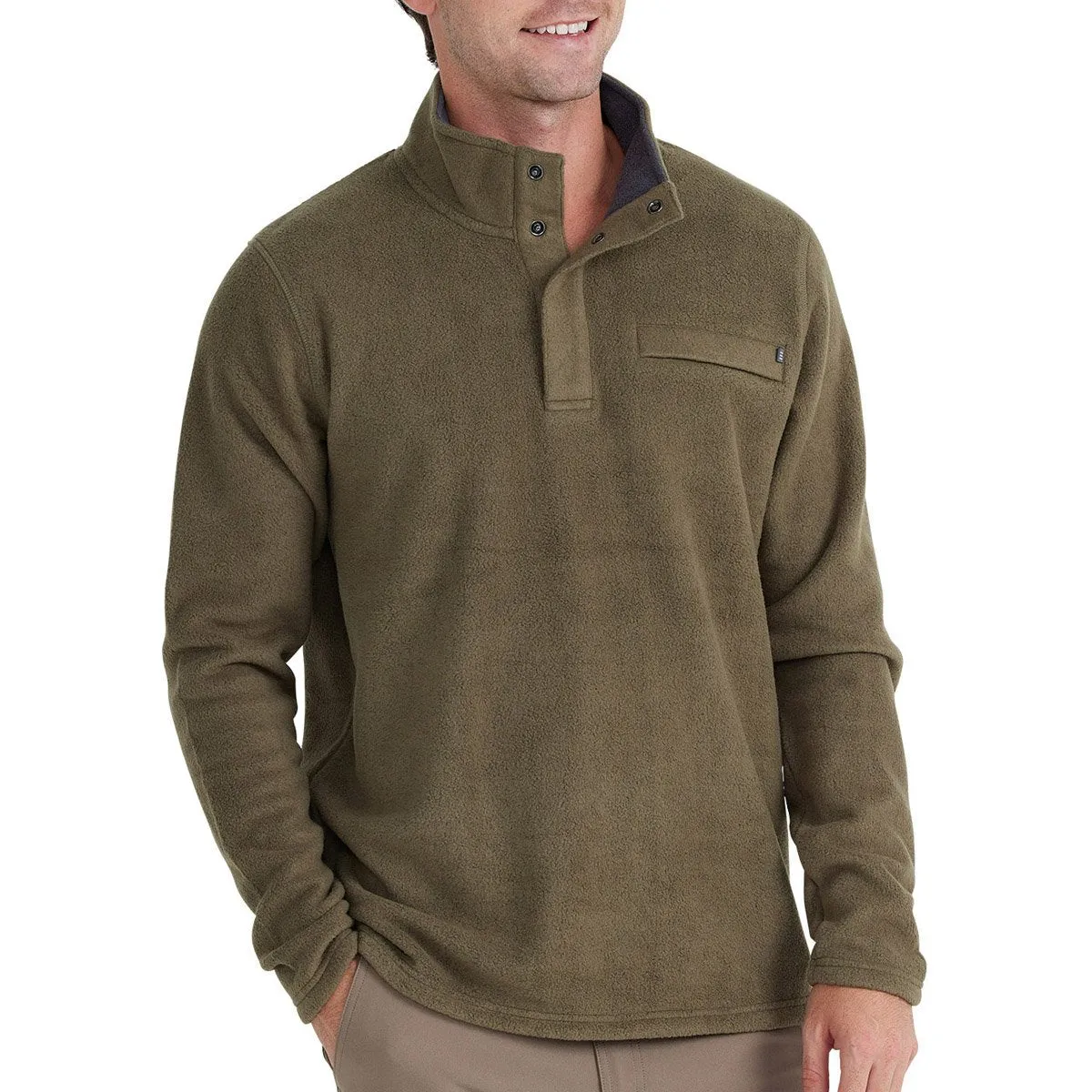 Men's Bamboo Polar Fleece Snap Pullover