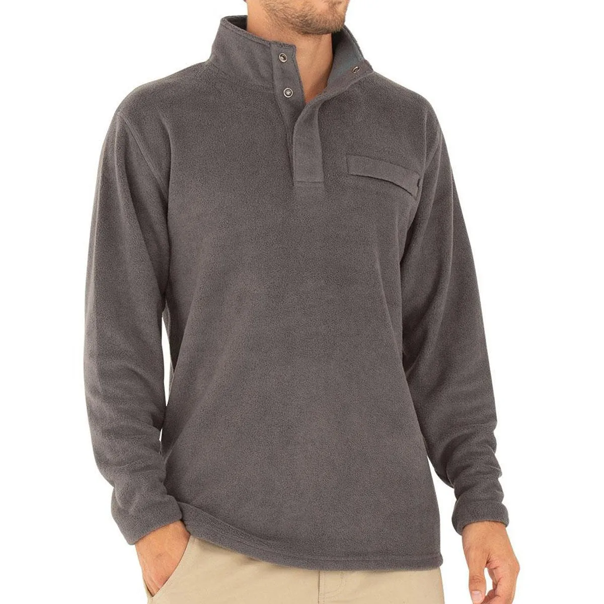 Men's Bamboo Polar Fleece Snap Pullover