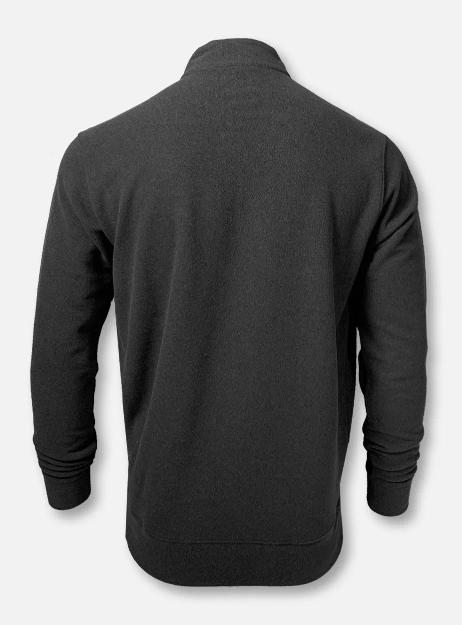 Peter Millar Texas Tech Red Raiders Double T  "Melange Fleece" Black Quarter Zip Pullover