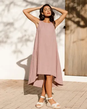 Royal TOSCANA linen dress in Woodrose