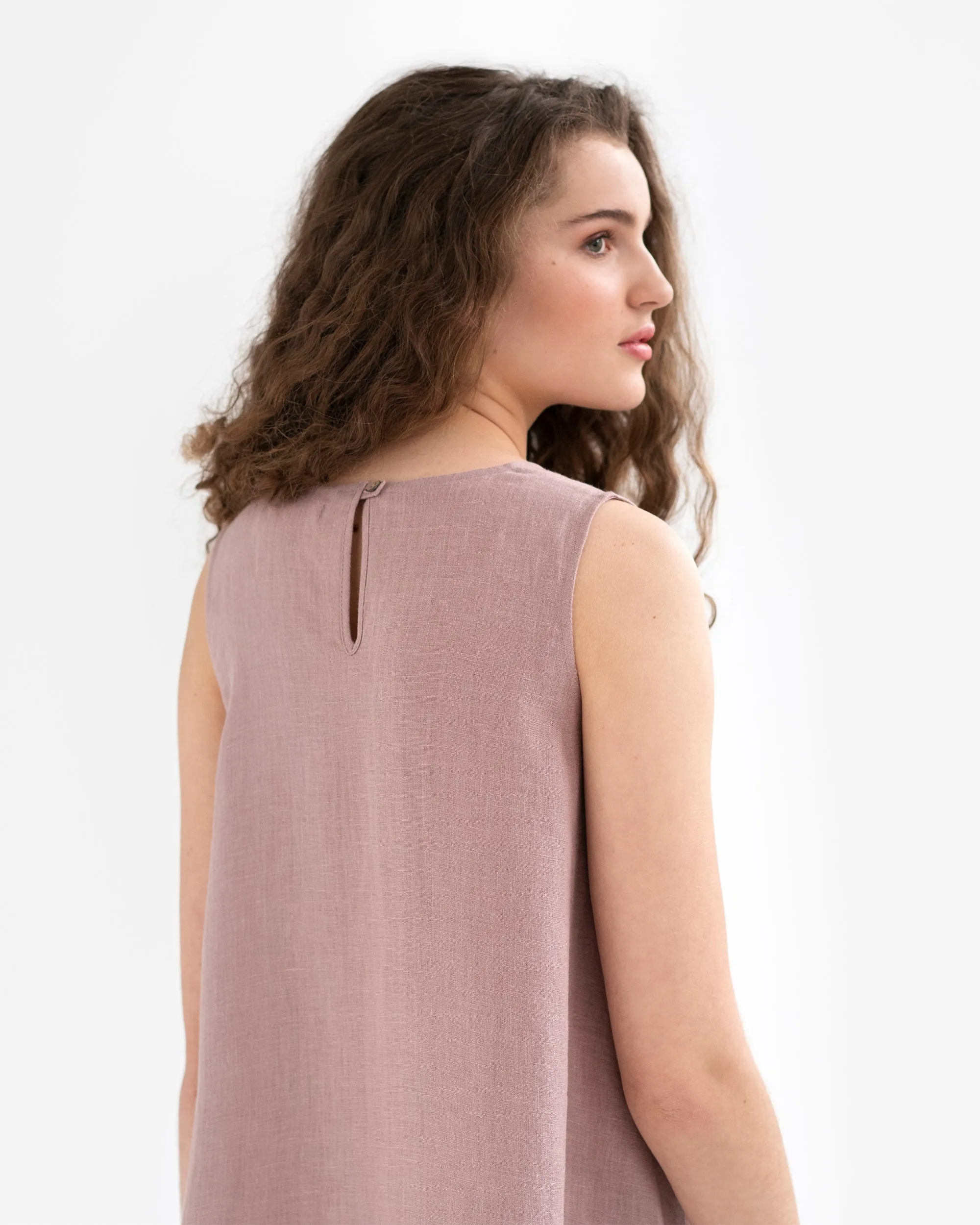 Royal TOSCANA linen dress in Woodrose