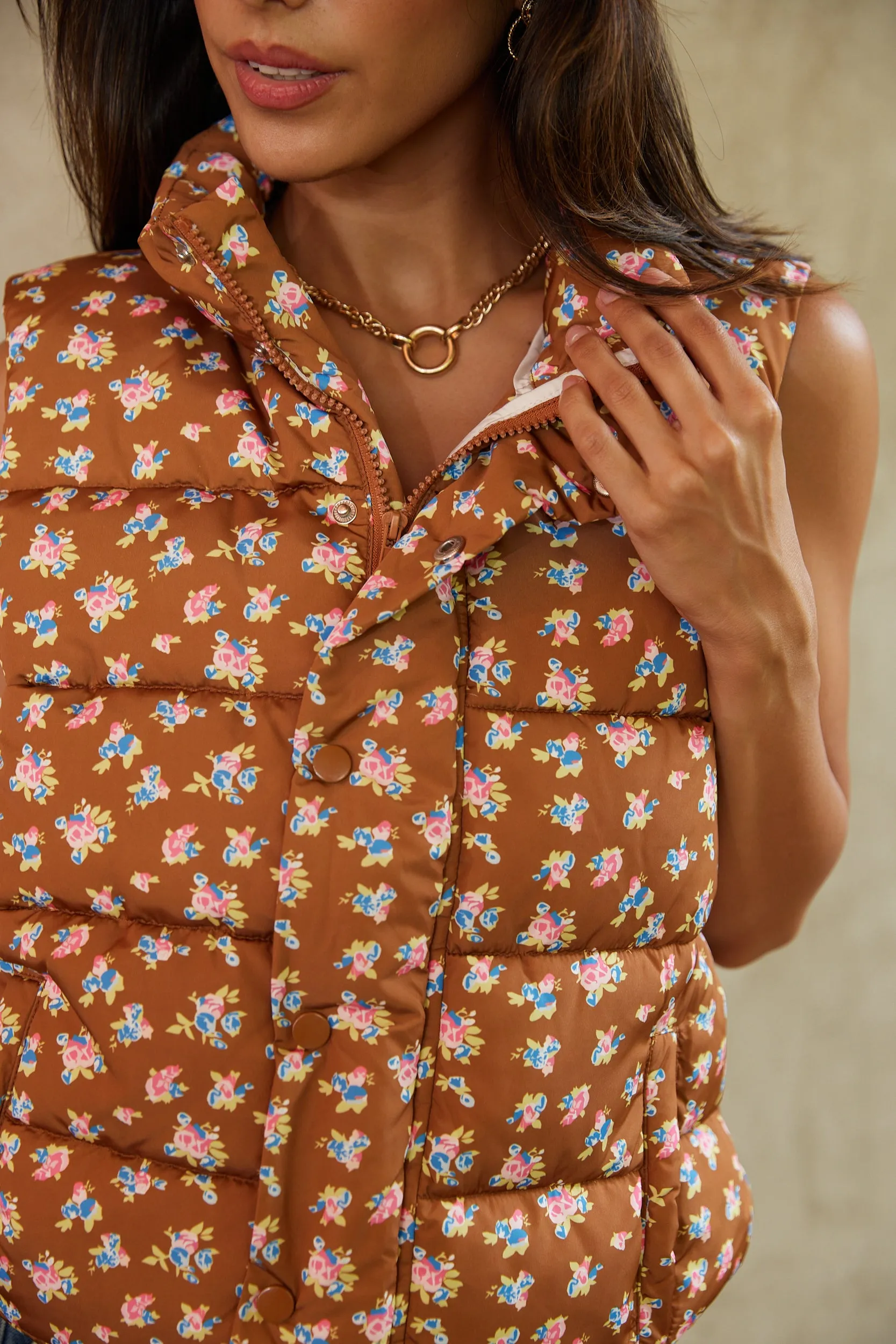 SALE - Julie Floral Puffer Vest