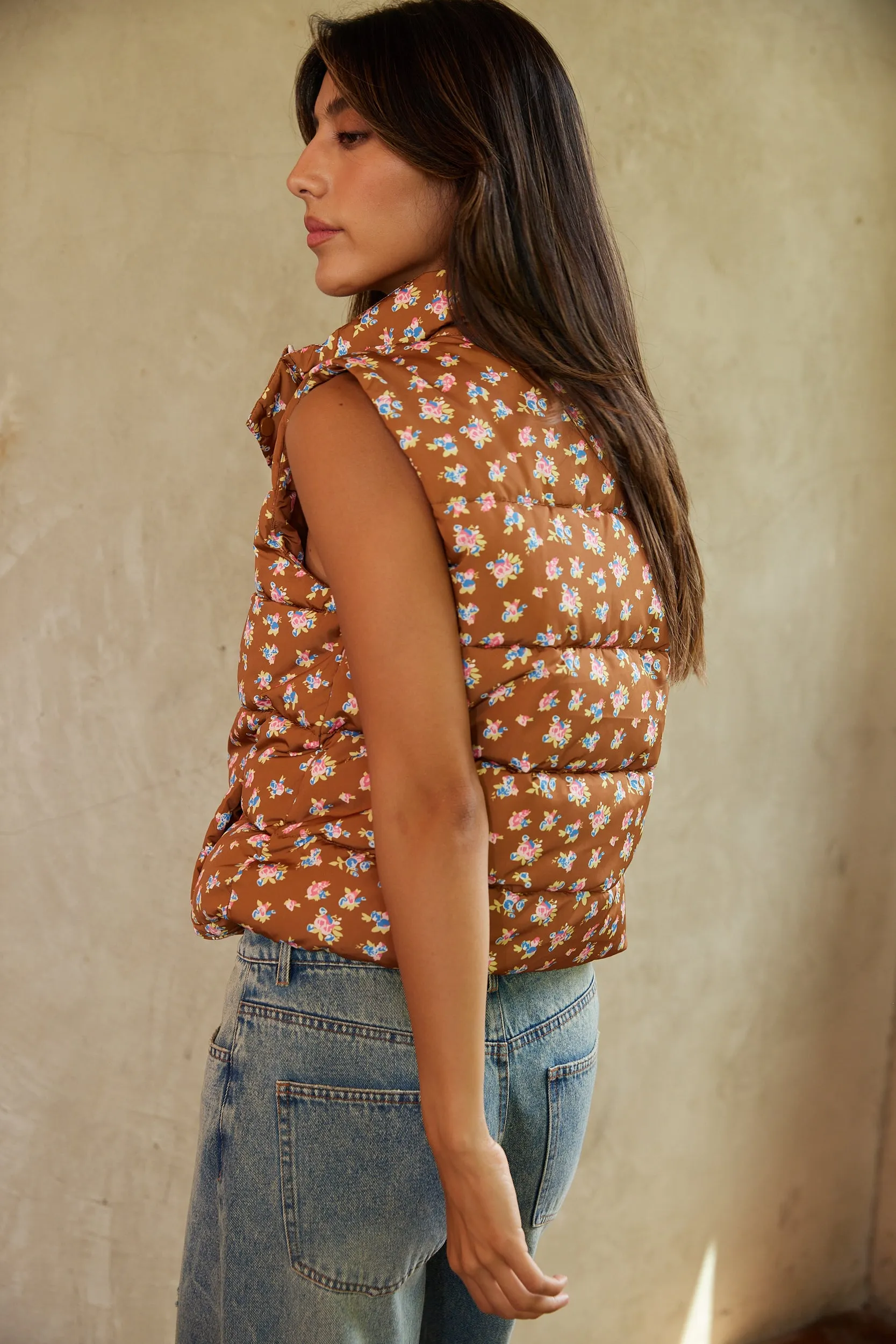 SALE - Julie Floral Puffer Vest