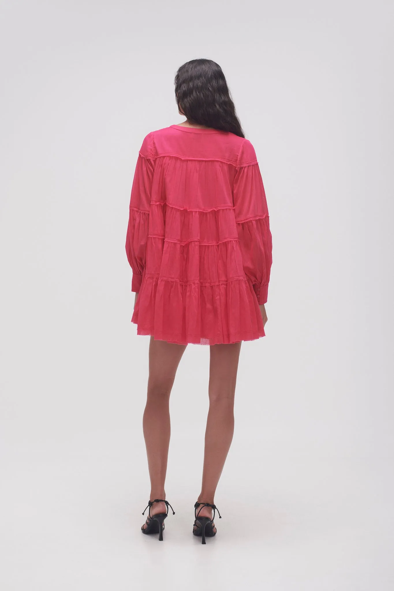 Sally Tiered Plunge Mini Dress