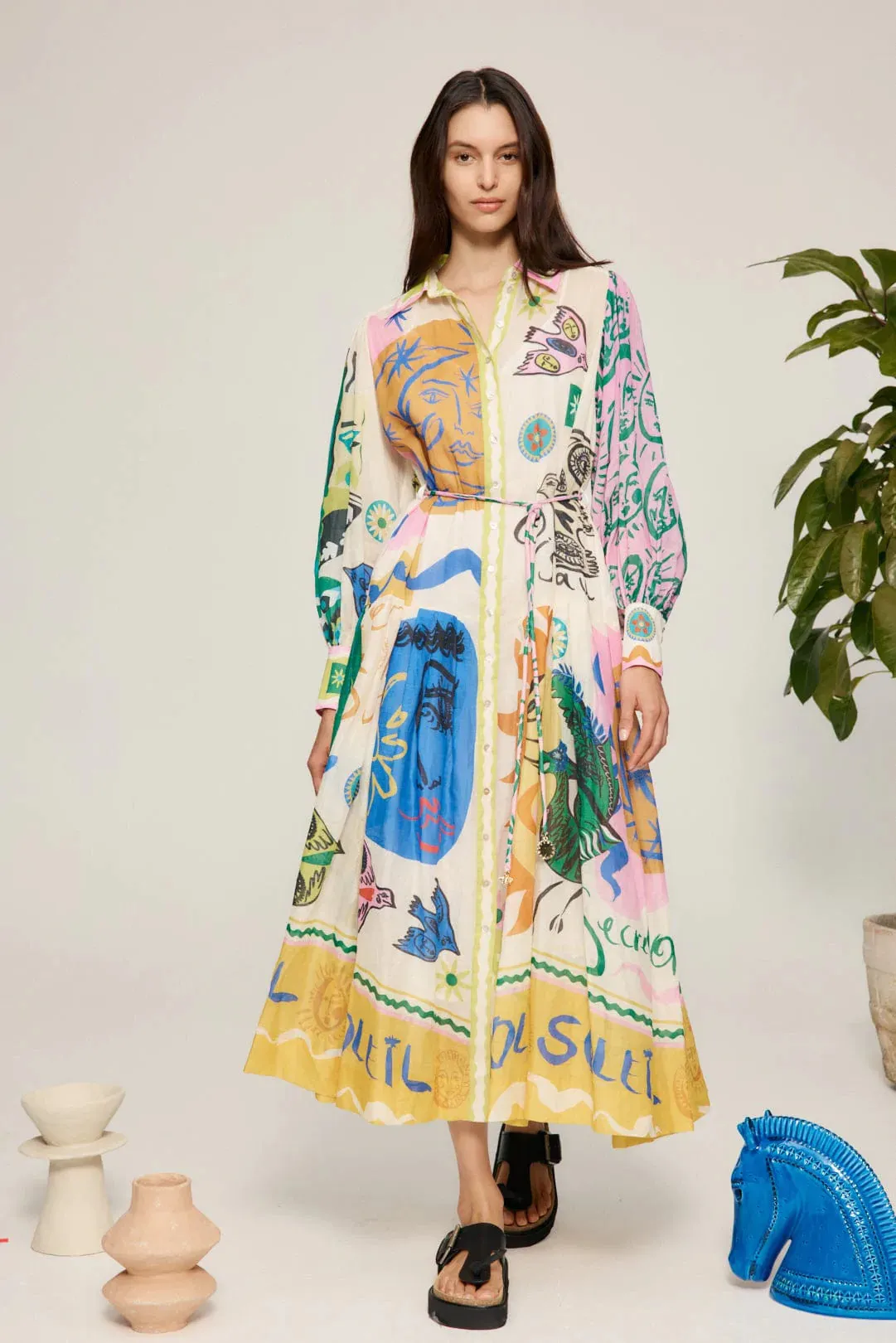 Soleil Patchwork Shirtdress