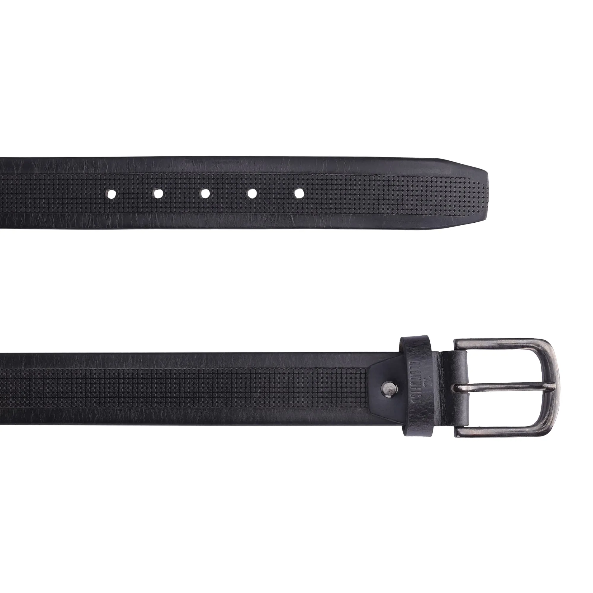 THE CLOWNFISH Men's Genuine Leather Belt with Textured Design -Black (Size - 40 inches)