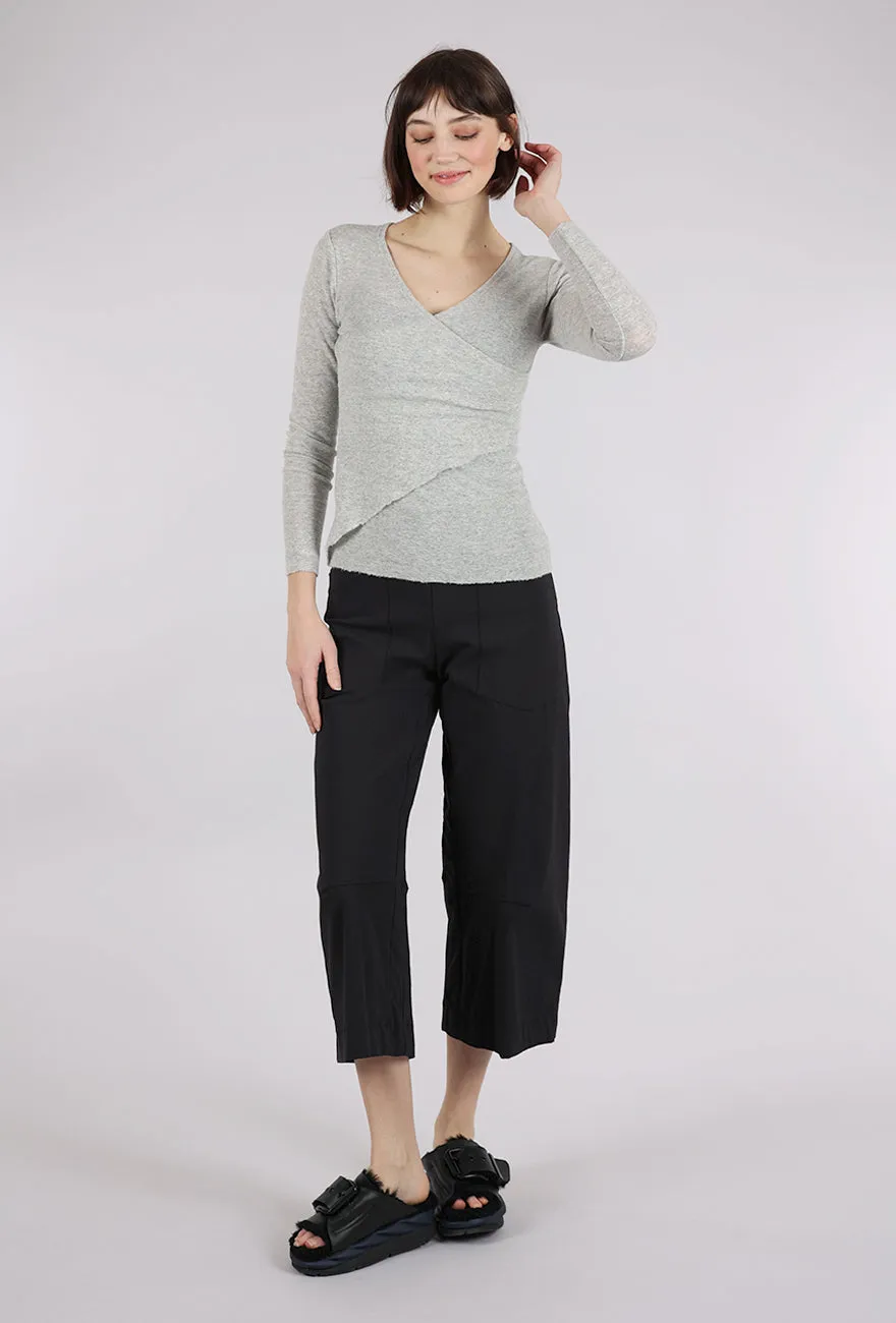 Wool Asym Trim Top, Dawn Gray